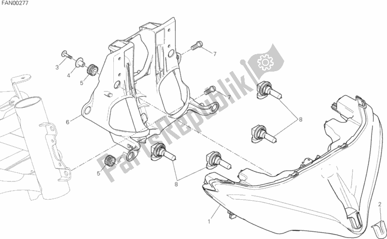 Tutte le parti per il Faro del Ducati Multistrada 950 Touring USA 2017